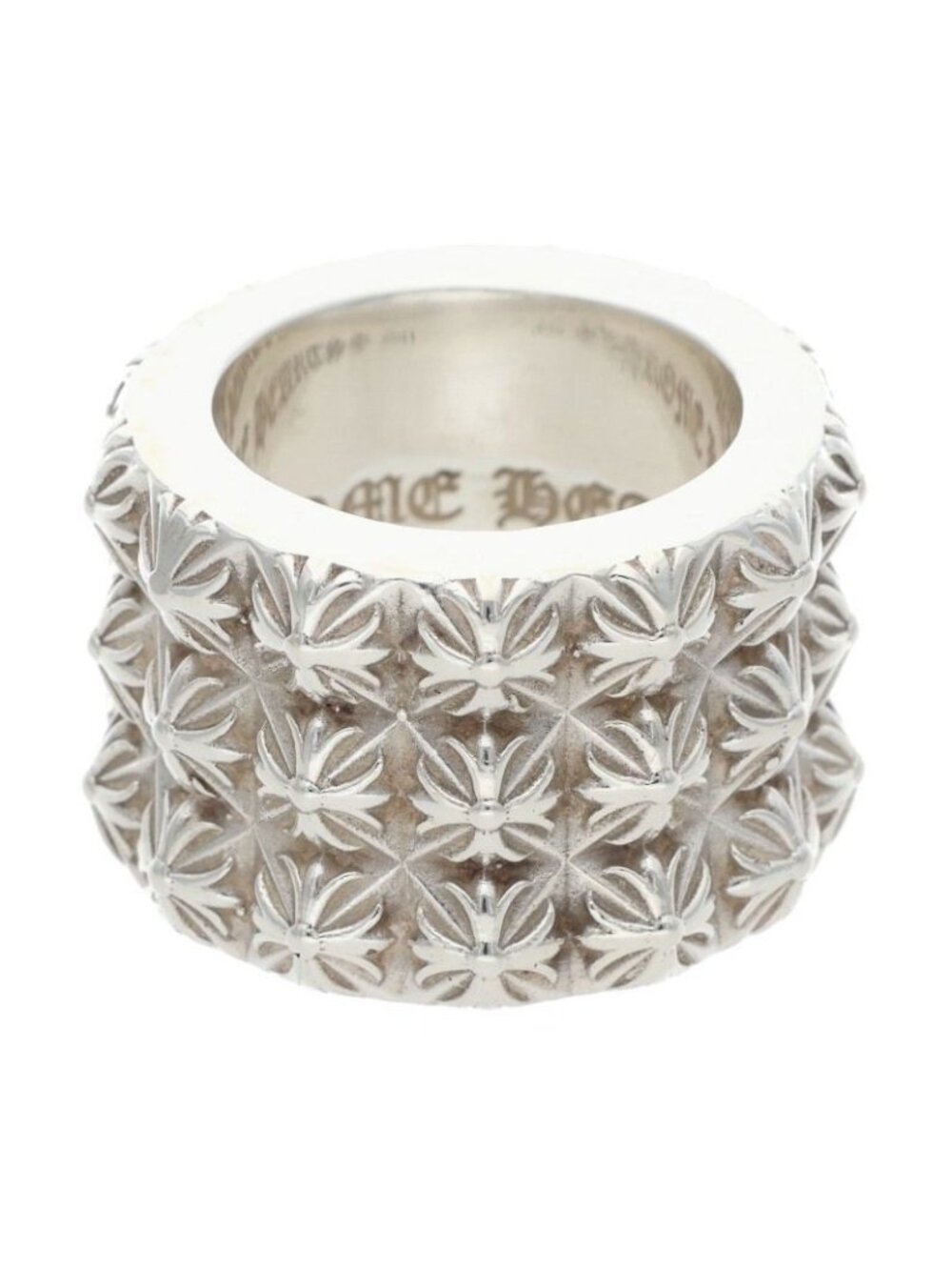 Chrome Hearts Pete Punk Triple Row Silver Ring